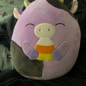 Plush Cow Pillow - Purple and Brown